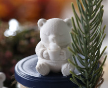 Silikon - Gießform - Mini Teddy mit Tee - Weihnachten - vielfältig nutzbar