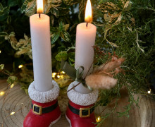 Silikon - Gießform - Weihnachtsmann Stiefel - Kerzenhalter - Set - Adventsdeko - Weihnachtsdeko - für Stabkerzen - vielfältig nutzbar