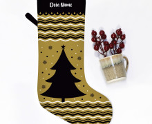 DIY-Nähset - Nikolaussocke - Softshell - Schwarz Gold