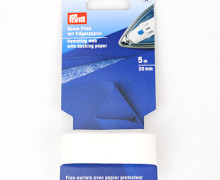 Saum-Vlies Mit Trägerpapier Zum Einbügeln - 20mm x 5m - Prym - Weiß