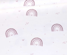 Jersey - Rainbow Love - Regenbogen - Kombistoff - Dusty Rose - Bio-Qualität - Stickherz - abby and me
