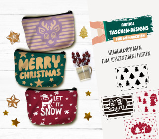 FREEBIE - Fertige Taschen-Designs - Winter / Weihnachten - Siebdruck Vorlagen