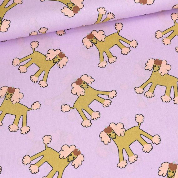 Bio Baumwolle - Webware - Popelin - JENNIFER BOURON - Chic Poodle - Flieder