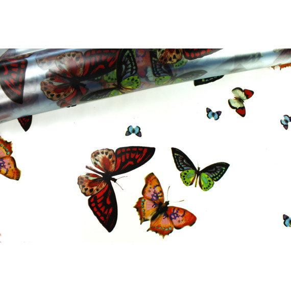Tischfolie - Wachstuch - Lilith - Schmetterlinge - Transparent