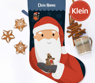 DIY-Nähset - Nikolaussocke - KLEIN - Softshell - Santa - Käselotti
