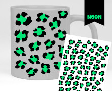 Neon Rub-On Sticker - Leo Muster - Grün - Tante Henni Rubon - vielfältig nutzbar