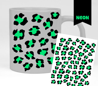 Neon Rub-On Sticker - Leo Muster - Grün - Tante Henni Rubon - vielfältig nutzbar