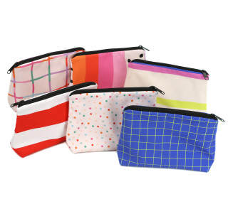 DIY-Nähset - Softshell - Fleece - Schminktaschen - 6 Täschchen - Lieblingsplatz & Pattern Play - Mix & Match - abby and amy