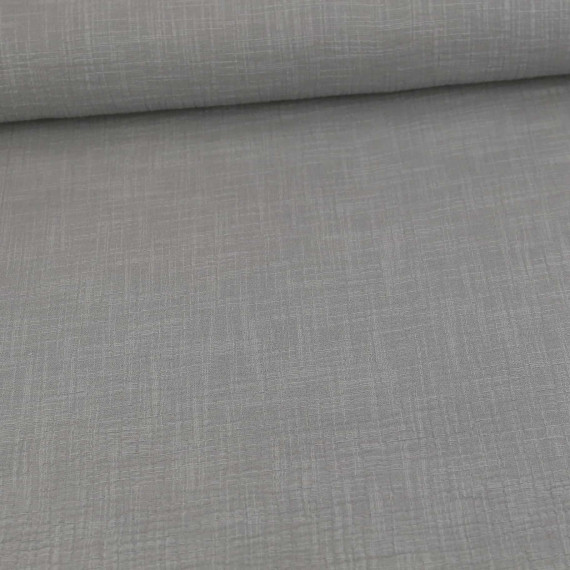 Musselin - Muslin - Double Gauze - Schnuffeltuch - Windeltuch - Uni - Slub-Garn - Dunkelgrau