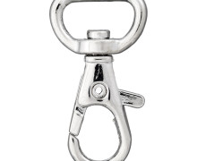 1 Karabinerhaken - Metall -  Abgerundet - 15mm - Silber