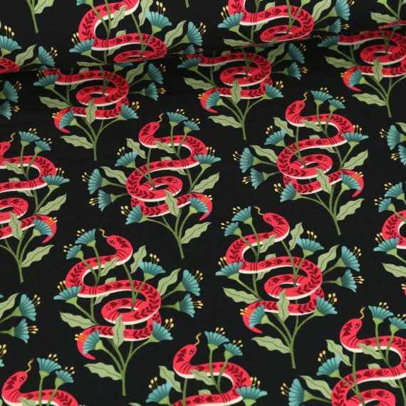 Bio-Sommersweat - French Terry - of Wisdom - Magical Shimmer - Schwarz - Hamburger Liebe