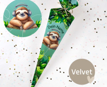 DIY-Nähset Schultüte - Chilling Sloth - Velvet - zum selber Nähen