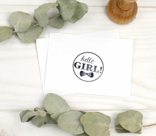 Stempel - hello Girl - Holzstempel