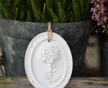 Silikon - Gießform - Anhänger - Blumenmedaillon - zum Aufhängen - Blumenbild - oval-  vielfältig nutzbar