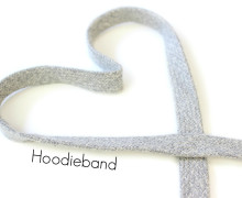 1m flache Kordel - Hoodieband - Kapuzenband - Hellgrau meliert