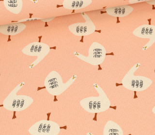 Bio Ripp Jersey - Schmale Rippen - JENNIFER BOURON - Geese - Beigerosa