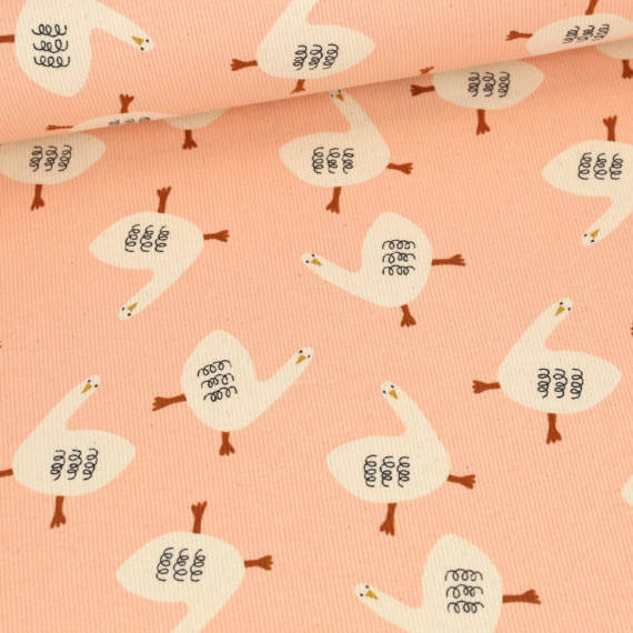 Bio Ripp Jersey - Schmale Rippen - JENNIFER BOURON - Geese - Beigerosa