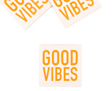 1 KUNSTLEDER LABEL - Bedruckt - Weiß - GOOD VIBES