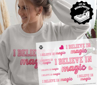 Onkel Bo's Bügelbilder - DIN A4 - I believe in magic - Stickoptik - BIG
