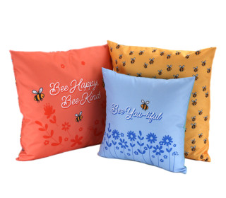 Kissenstoff - DIY - Kissen-Set - Bee Happy Bee Kind - made.by.colu - Outdoorstoff - abby and amy