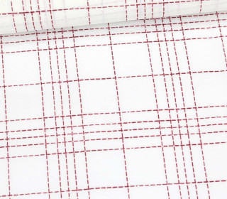 Leichte Baumwolle - Webware - Karo - Fibre Mood - Weiß/ Rot