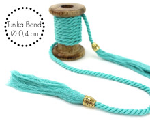 Kordel mit Tassel - Tunika Band - Türkis - Schmal
