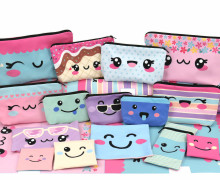 DIY-Nähset - Softshell - Fleece - 15 Stift - und Kramtaschen - Cute Faces - abby and amy