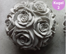 Silikon - Gießform - Rosenkugel - Kugel mit Rosenblüten - Kugel 2 - vielfältig nutzbar