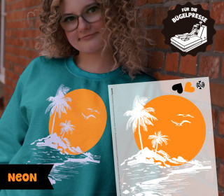 Onkel Bo's Neon Bügelbilder - DIN A4 - Palmen - BIG