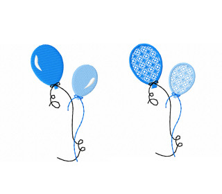 Stickdatei Luftballon - zwei Varianten, Rahmen ab 10 cm x 10 cm, Ballon, Spitze, sticken
