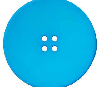 1 Polyesterknopf - Rund - 23mm - 4-Loch - Uni - Blau
