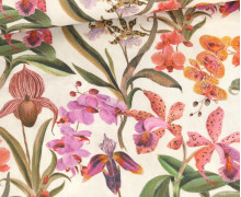 Canvas - Feste Baumwolle - Bunte Orchideen - Warmweiß