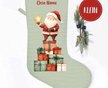 DIY-Nähset - Nikolaussocke - KLEIN - Softshell - Weihnachtsmann & Geschenke