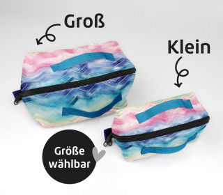 DIY-Nähset - Kosmetiktasche - Binz - Pastel Marble - Rose - GRÖSSENAUSWAHL - abby and amy