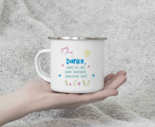 Emaille Becher - Danke - Du - uns