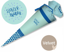 DIY-Nähset Schultüte - GESCHWISTERTÜTE - Stolzer Bruder - Velvet - abby and amy