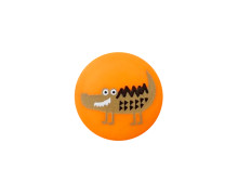 1 Polyesterknopf - Rund - 18mm - Öse - Kinder - Krokodil - Matt - Orange