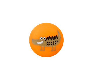1 Polyesterknopf - Rund - 18mm - Öse - Kinder - Krokodil - Matt - Orange