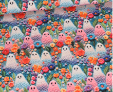 Softshell - Fleece - Flower Ghosts - Stickspaß - Hellblau - abby and amy