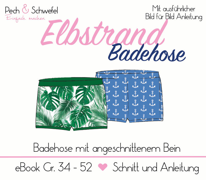 Ebook „Elbstrand“ Badehose Damen Gr. 34 – 52 in A4 (Einzelgrößenschnitt) von Pech und Schwefel