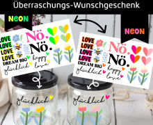 Rub-On Sticker - NEON Überraschungsbogen - Tante Henni Rub-Ons - vielfältig nutzbar - Wunschgeschenk