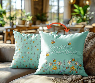 Genähtes Kissen inkl. Inlet - Work Hard Bloom Bright - made.by.colu - Mein Hanseherz