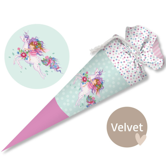 DIY-Nähset Schultüte - GESCHWISTERTÜTE - Adoringly Dzio - Little Dreamer - Grün - Velvet - abby and amy