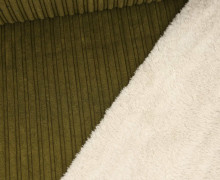 Cord - Breitcord - Fell - Olivgrün/Creme