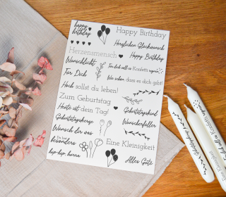 Kerzentattoo Geburtstag | Mitbringsel Party | Kerzensticker Happy Birthday, Wunscherfüller | Download pdf png | Geburtstagskerzen DIY |