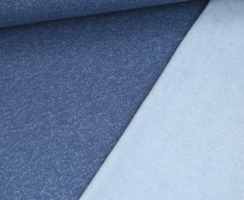 Kuschelsweat - Meliert - Uni - Jeansblau/Jeansblau Pastell