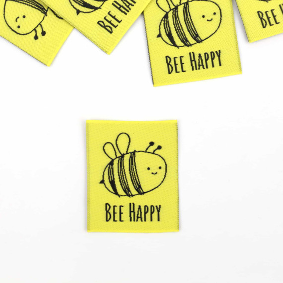 1 Label - BEE HAPPY - Gelb