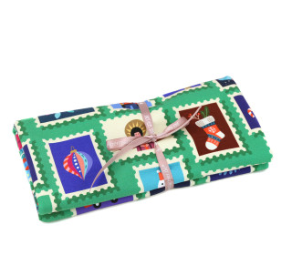 0,5m Zuschnitt - Bio-Sommersweat - French Terry - On Stamps - Christmas 2024 - Grün - Hamburger Liebe