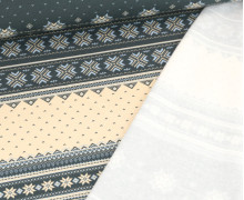 Leichter Kuschelsweat - Nordische Weihnachten - Beige/Stahlblau