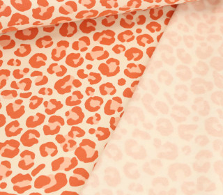 Leichter Kuschelsweat - Leo - Animal Print - Ecru/Altorange